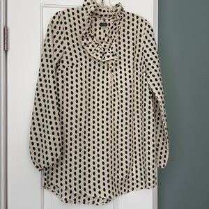 Mud Pie Black and Cream Polka Dot Top